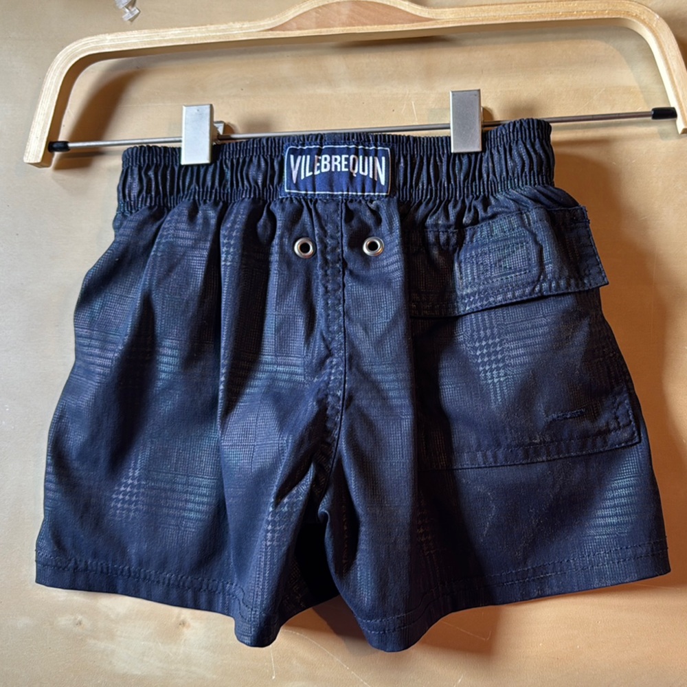 Vilebrequin Kids baby boy Swim Trunks - Black and Green Plaid